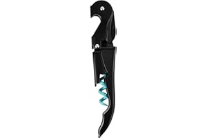 True Fabrications 7185 Truetap: Double-Hinged Corkscrew in Matte Black with Blue, 4.75x0.5x1