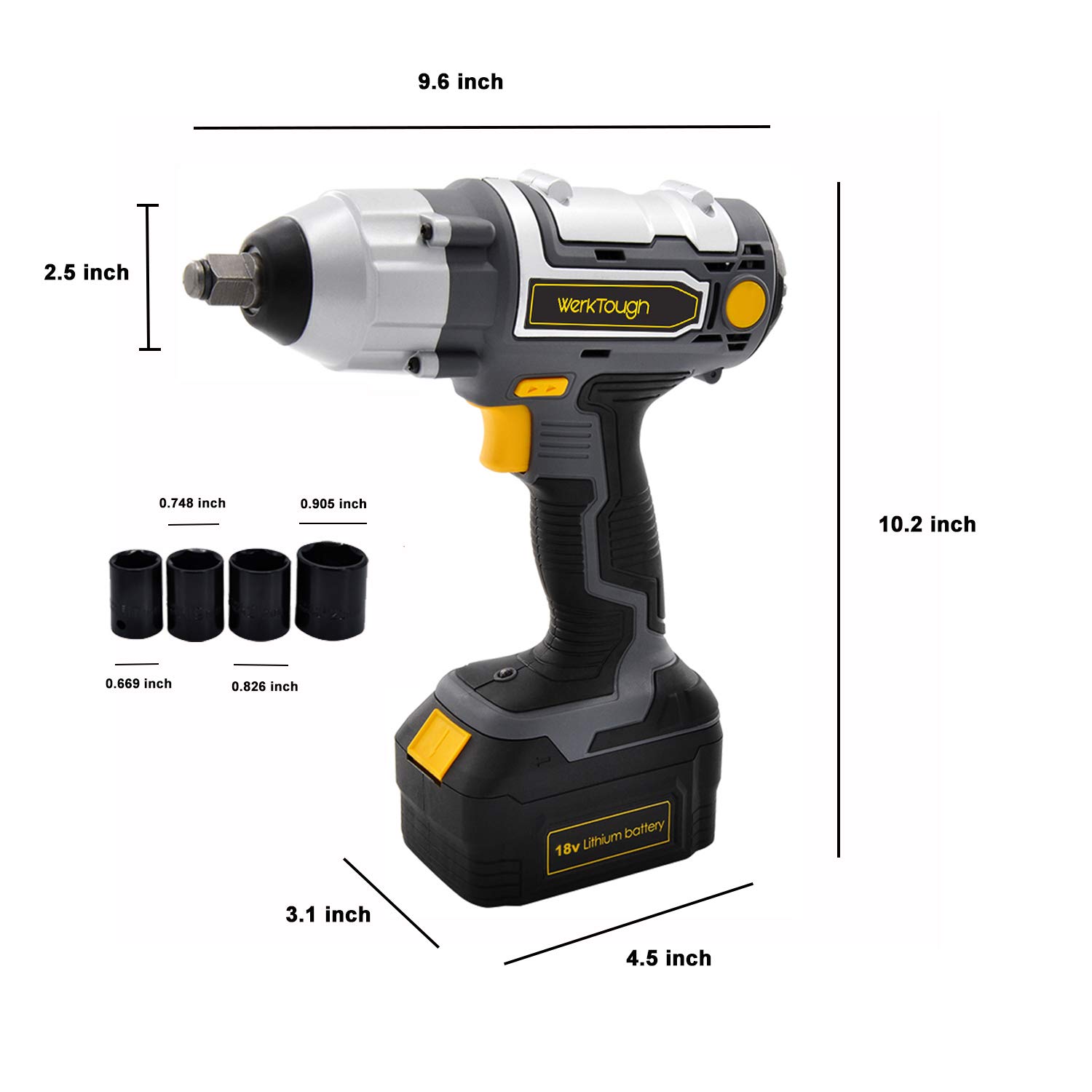 Uniteco 1/2" Cordless Impact Wrench Kit, 18V Battery Operated Impact Driver Tool 646040992105 eBay