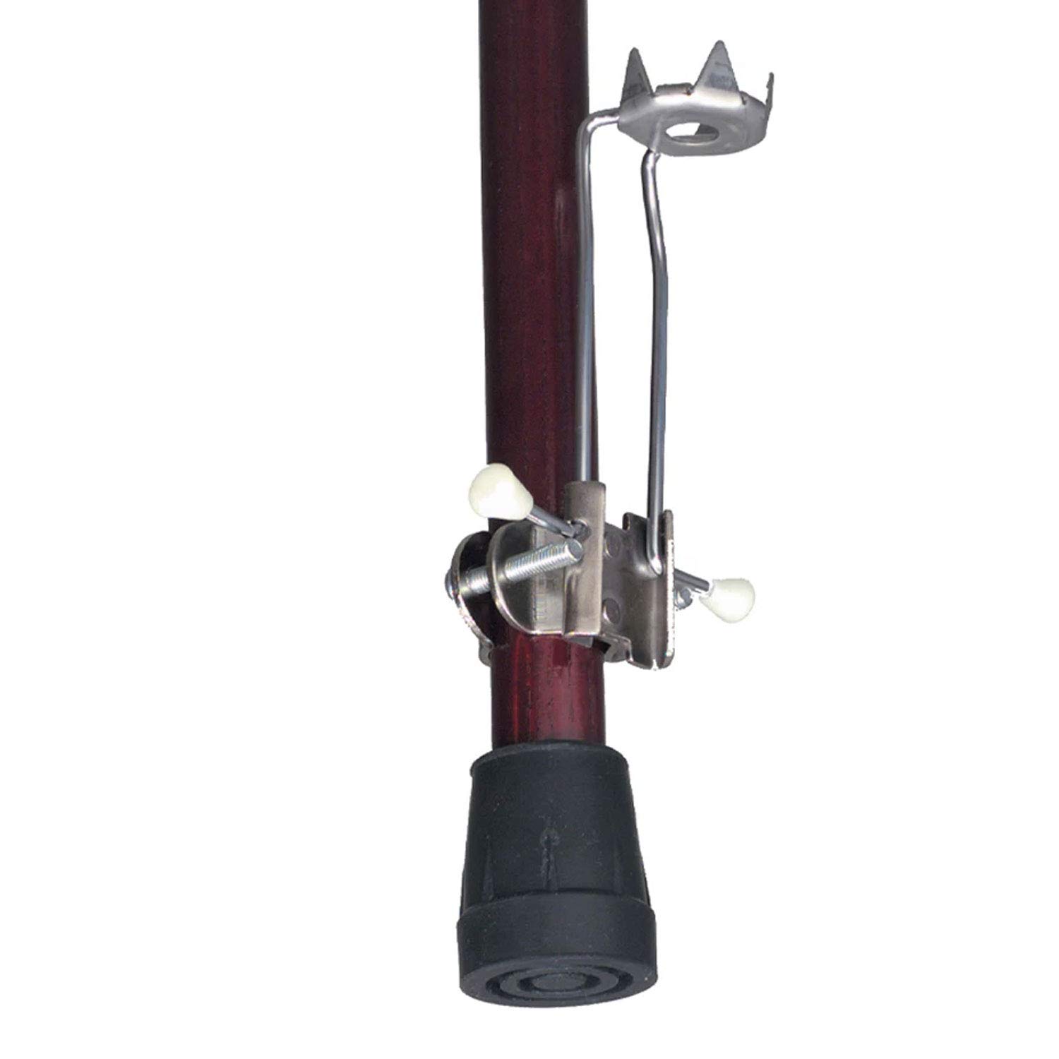 Retractable Ice Grip Attachment for Canes and Crutches, Great for The Winter, 5 Prongs, Silver