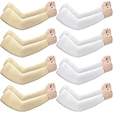Janmercy 8 Pairs Elderly Skin Thin Protector Sleeves Bruise Abrasions Protective Arm Sleeve