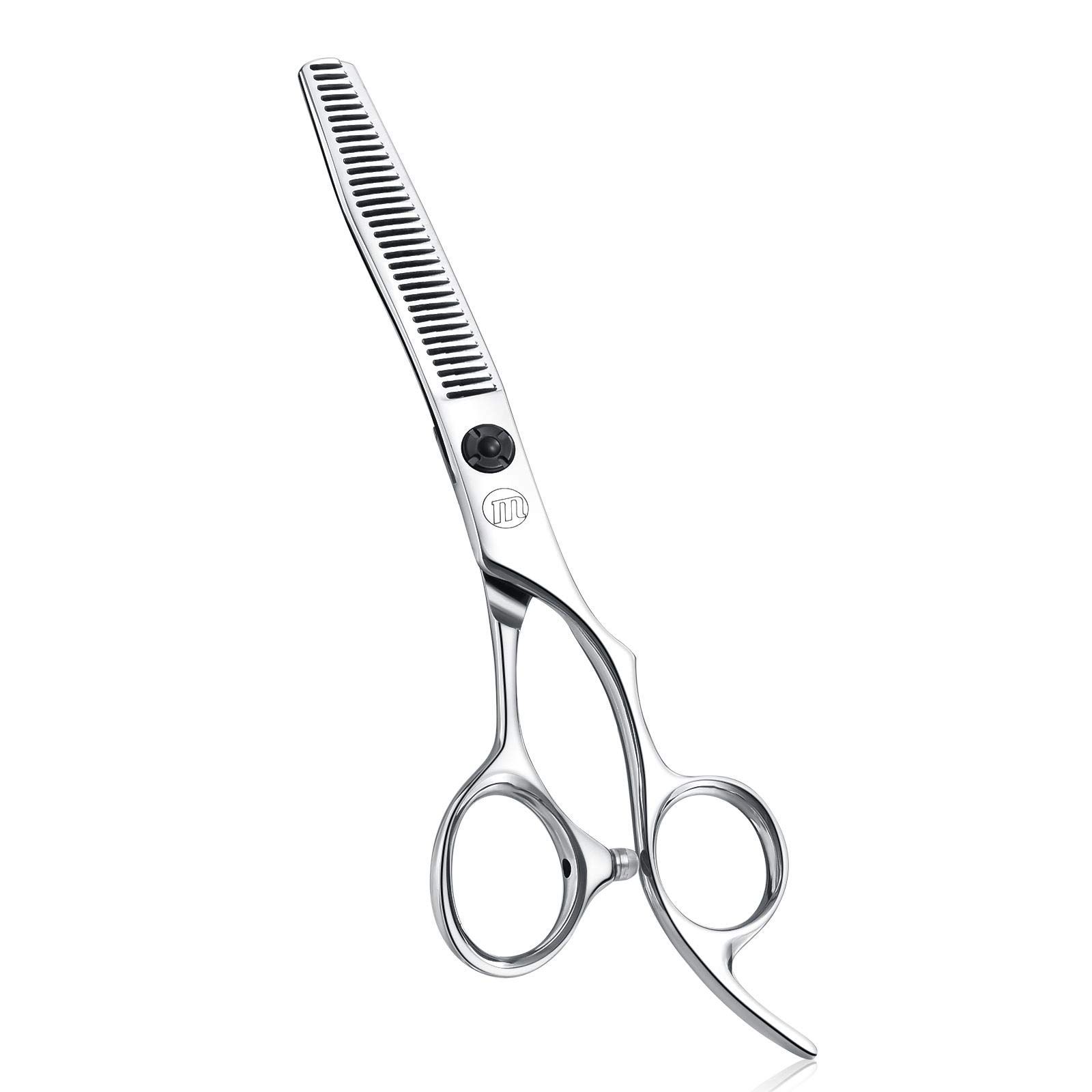 Moontay 6.0" Professional Hair Thinning Texturizing Scissors, Salon Haircut Shears for Stylists, Barbers, Hairdresser, 440C Japanese Stainless Steel, Silver