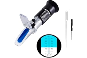 XinJiaYi Brix Meter Refractometer 0~32%, Handheld Brix Refractometer Sugar Content Test, High Accurate Brix Measurement Tool with ATC for Fruit Beverages & Juice