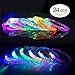 BUDI 24 Pcs Colorful LED Glow Bracelets Light Up Party Favors 2-Dozen Decorations: 12 Bubble Bracelets+12 Beaded Bracelets Flashing Bracelets Toys for Birthday Party Night Games Fun Events