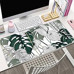Desk Mat Green Plant Leaf Large Mouse Pad Desk Pad