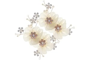 CONGARTENO Pearl Flower Shoe Clips for Pumps Heels Lace Rhinestone Shoe Buckles 1 Pair