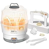 HEYVALUE Ease-Steam Bottle Sterilizer, Compact Baby Bottle Sterilizer, Fast One-Touch Operation (Esterilizador de Biberones), Electric Sterilizer for Baby Bottles, Baby Essentials & Breast Pump Parts