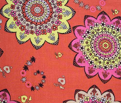 Cotton Fabric by The Yard Indian Print Fabric for Sewing Quilting Craft 2.5 Yard by Craftbot