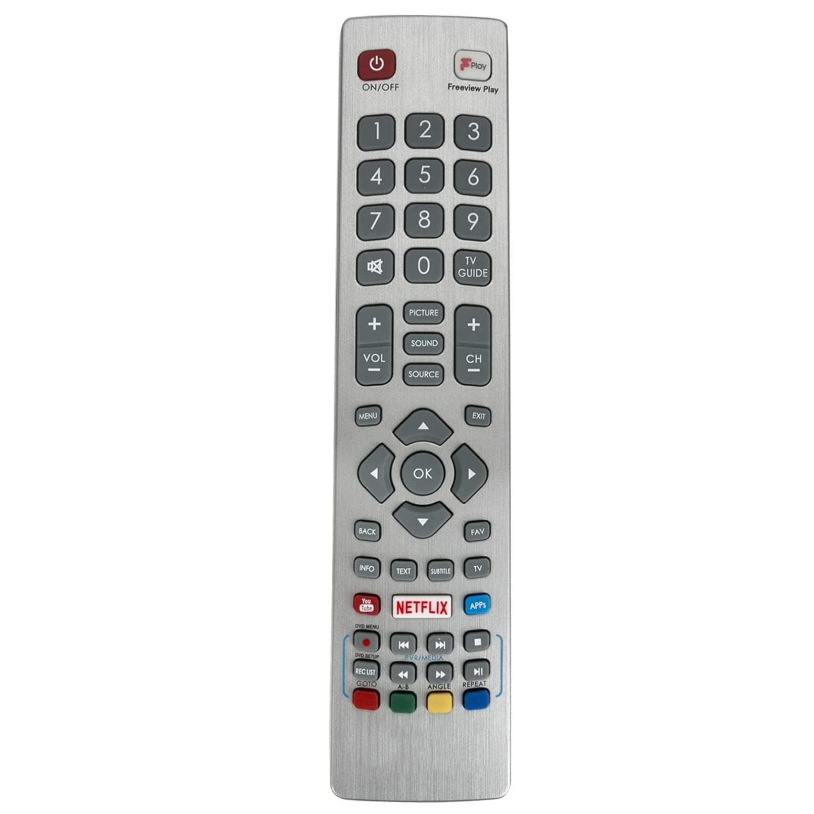 VINABTY SHWRMC0129 Remplacement Remote Control fit for TV with Netflix Youtube Freeview Play Buttons LC-40FG5141KF LC-40FG5151KF LC-40FG5341KF LC-40FI5242KF LC-40FI5342KF LC-40FG2241KF