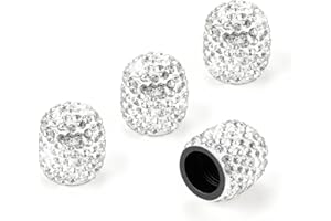 JUSTTOP 4 Pack Handmade Crystal Rhinestone Tire Valve Stem Caps, Wheel Tire Valve, Attractive Dustproof Bling Car Accessories