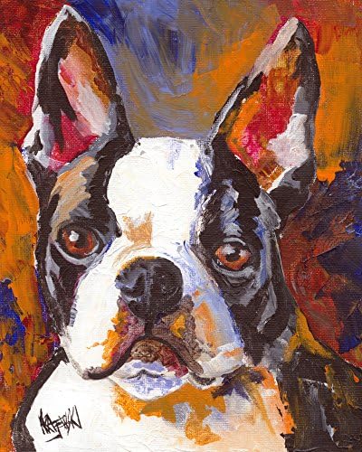 Boston Terrier Art Print | Boston Terrier Gifts | From Original Watercolor Painting by Ron Krajewski | Hand Signed in 8x10” and 11x14” Sizes