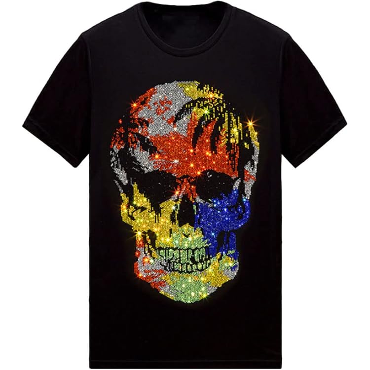 Amazon.com: HZCX FASHION Mens Sparkly Rhinestone Skull