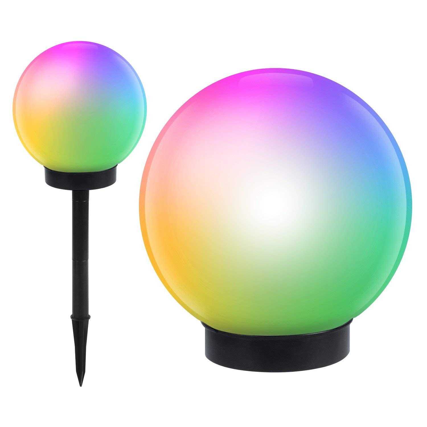 Green Blue Solar LED Light Garden Freestanding Lamp Ball Round White Multicolor (Multicolor 1 pcs - 15cm)