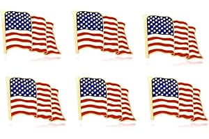 6/12/50/100Pack American Flag Lapel Pins Bulk Waving US USA Pins Bulk United States Patriotic Pins Friendship Souvenir Vetera