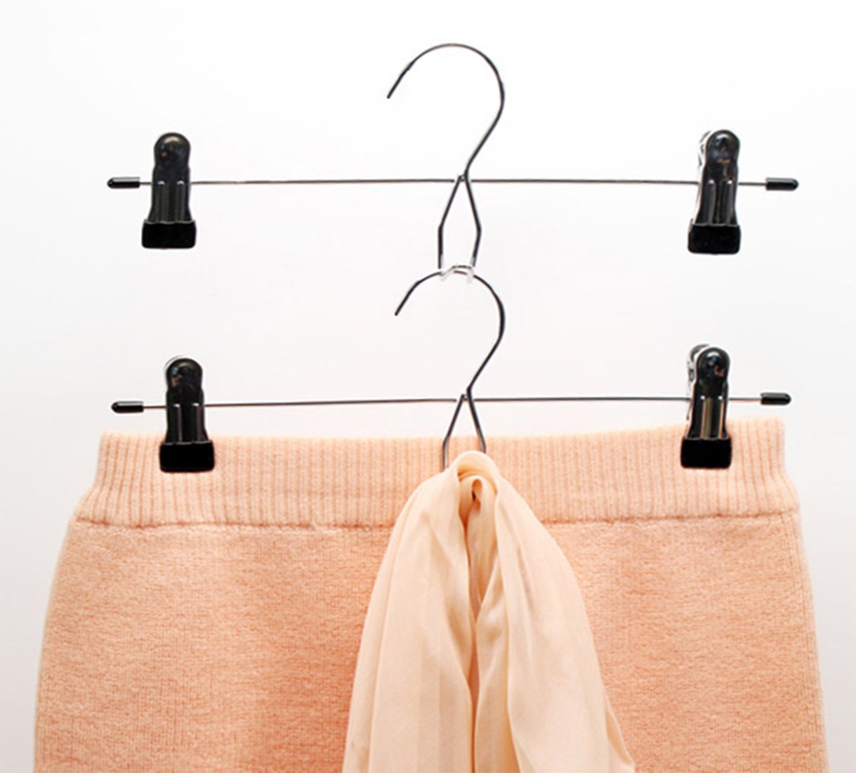 Tosnail AddOn Hangers Stackable Hangers Metal Pants Skirt Hangers with