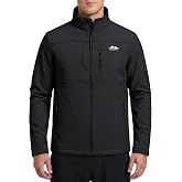 WULFUL Men's Lightweight Softshell Jacket Fleece Lined Windbreaker Outdoor | Water-resistant windproof, 8 pockets with headphone port,For hiking, golf, cycling, travel &amp; daily commute