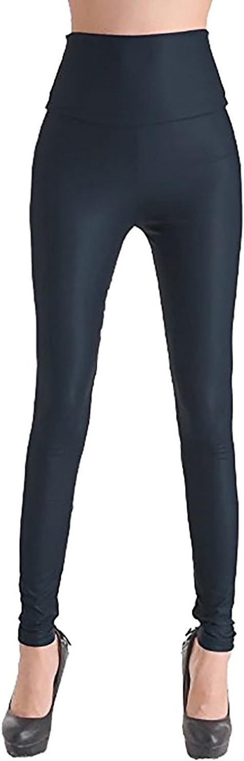 Lisil Leather Leggings for Women High Waist Stretch Skinny Faux Pants Slim Fit Casual Pencil Trousers