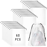 BOSMIOW 60 Pieces Plastic Drawstring Shoe Bags for Travel,30 * 40cm Translucent Bags with Rope for Storage,Large Household Portable Dustproof Waterproof Storage Organizers Pouch,Travel Accessories