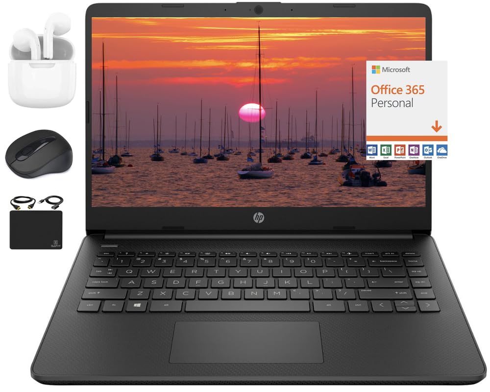 HP New 14" HD Ultral Light Thin Laptop, Quad-Core