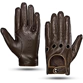 MGGMOKAY Mens Touchscreen Unlined Leather Driving Gloves