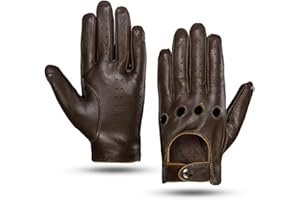 MGGMOKAY Mens Touchscreen Unlined Leather Driving Gloves