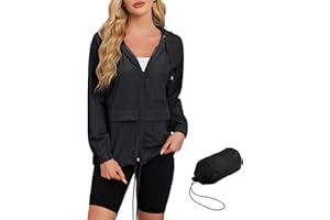 Zando Rain Jacket Women Packable Lightweight Waterproof Hooded Raincoat with Pocket Outdoor Windbreaker