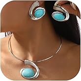 Western Turquoise Jewelry for Women Long Necklace Turquoise Earrings Boho Jewelry Country Concert Outfits Western Outfits