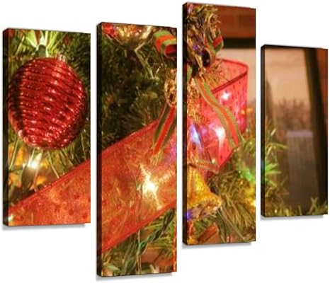 Amazon クリスマス ツリー 12月 オーナメント 飾り 飾り付け 季節 シーズン 木 冬 キラキラ ボール 室内 家 インテリア 小物 雑貨 キャンバスアート アートボード 壁掛け装飾 おしゃれ 部屋飾り インテリアパネル 絵画 ポスター 木枠付きの完成品 アートフレーム