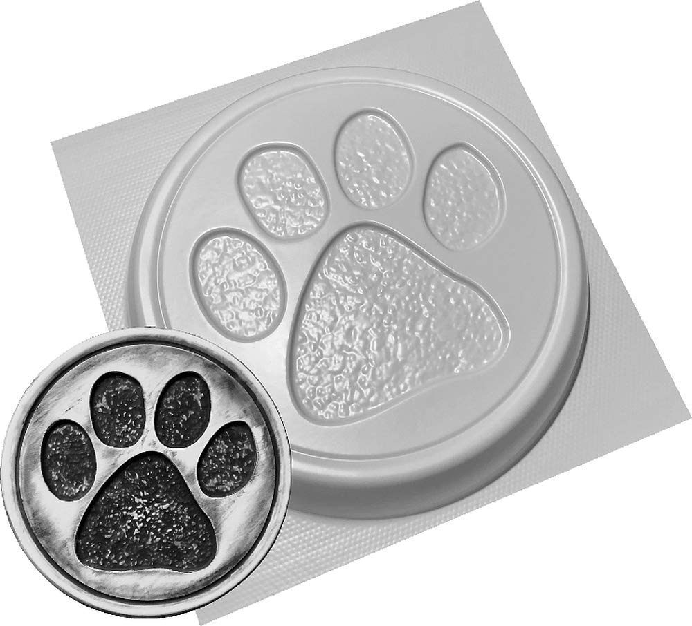 dennycraftmoulds Pet Memorial Stone Grave Marker Garden Concrete Mould Dog Cat Pawprint