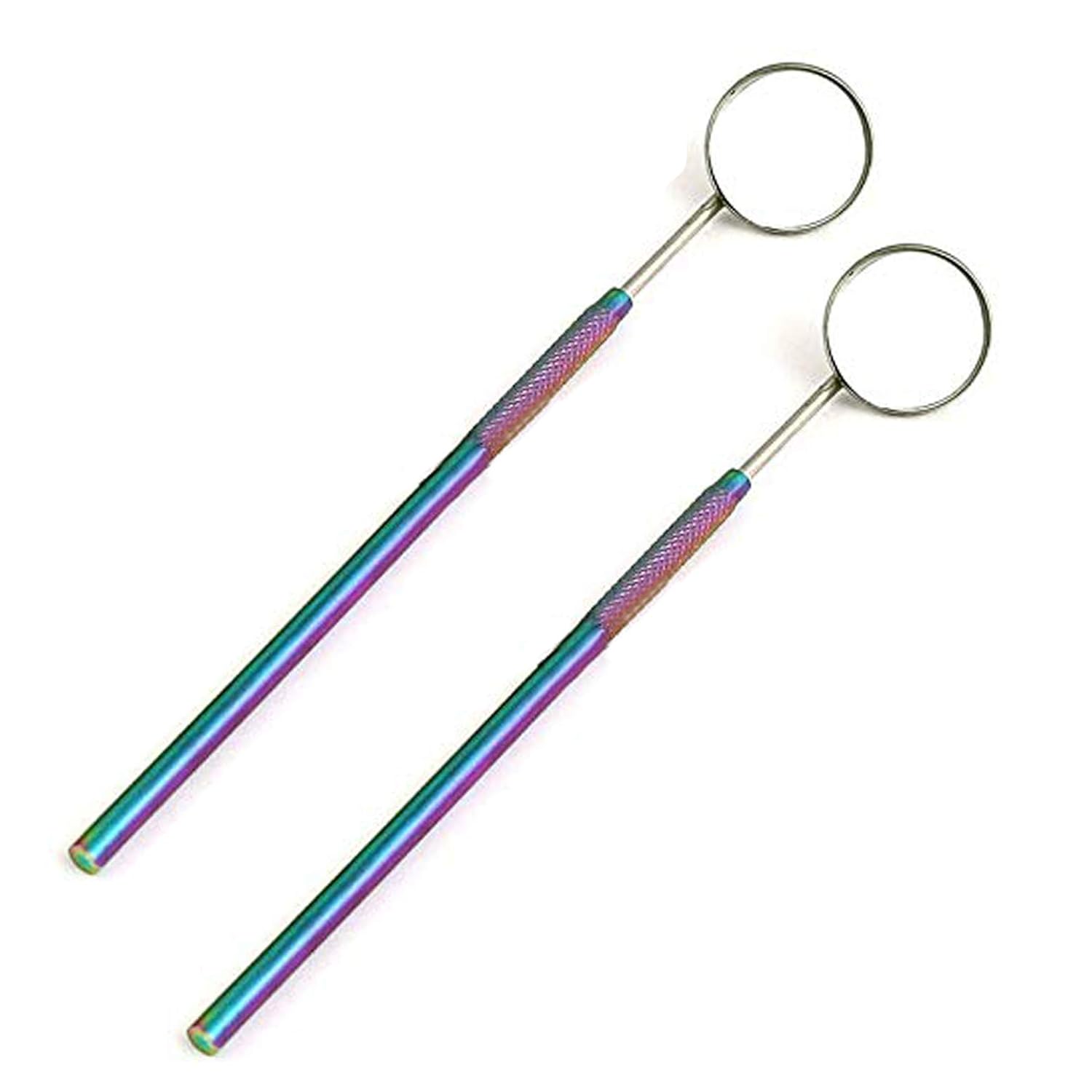 LAJA Imports 2 Pieces Eyelash Extensions Mirror Beauty Cosmetics Makeup Applicator Dental Tool Detection Set Rainbow