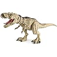 T-Rex Action Figure Dinosaur Toy for Kids 3-5 & 6-8 with Continuous Spray and Vibration - Roaring & Light-Up Tyrannosaurus Rex with Movable Jaws and Limbs - Birthday Christmas Gift for Kids (Khaki)