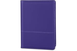 Lcjtop Padfolio Binder A5 Document Organizer with Refillable Lined Notepad, Junior Size Folder Portfolio for Men Women, Purple