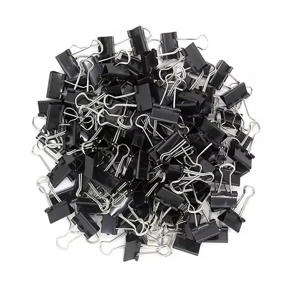 Photo 1 of 300 Pack Mini Binder Clips, Standard 15mm 5/8 in Binder, Durable Mini Black Binder Clips Bulk, Office Binder Supplies, Paper Binders, Metal Binders for Filing, Office, School, Home