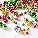 Shappy 208 Pieces Craft Bells Christmas Jingle Bells with Golden Silk Thread for Holiday Festival Party Decoration, 10, 15, 20, 25 mm, Assorted Colors
