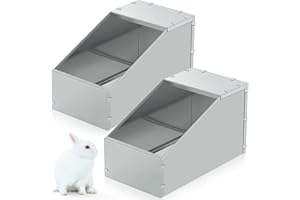 Maxcheck 2 Pcs Galvanized Metal Rabbit Nesting Box Bunny Small Animal Nest with Removable Acrylic Floor Durable Easy to Clean for Indoor Outdoor Use Rabbit Supplies(14.5 * 8.5 * 8 Inch)