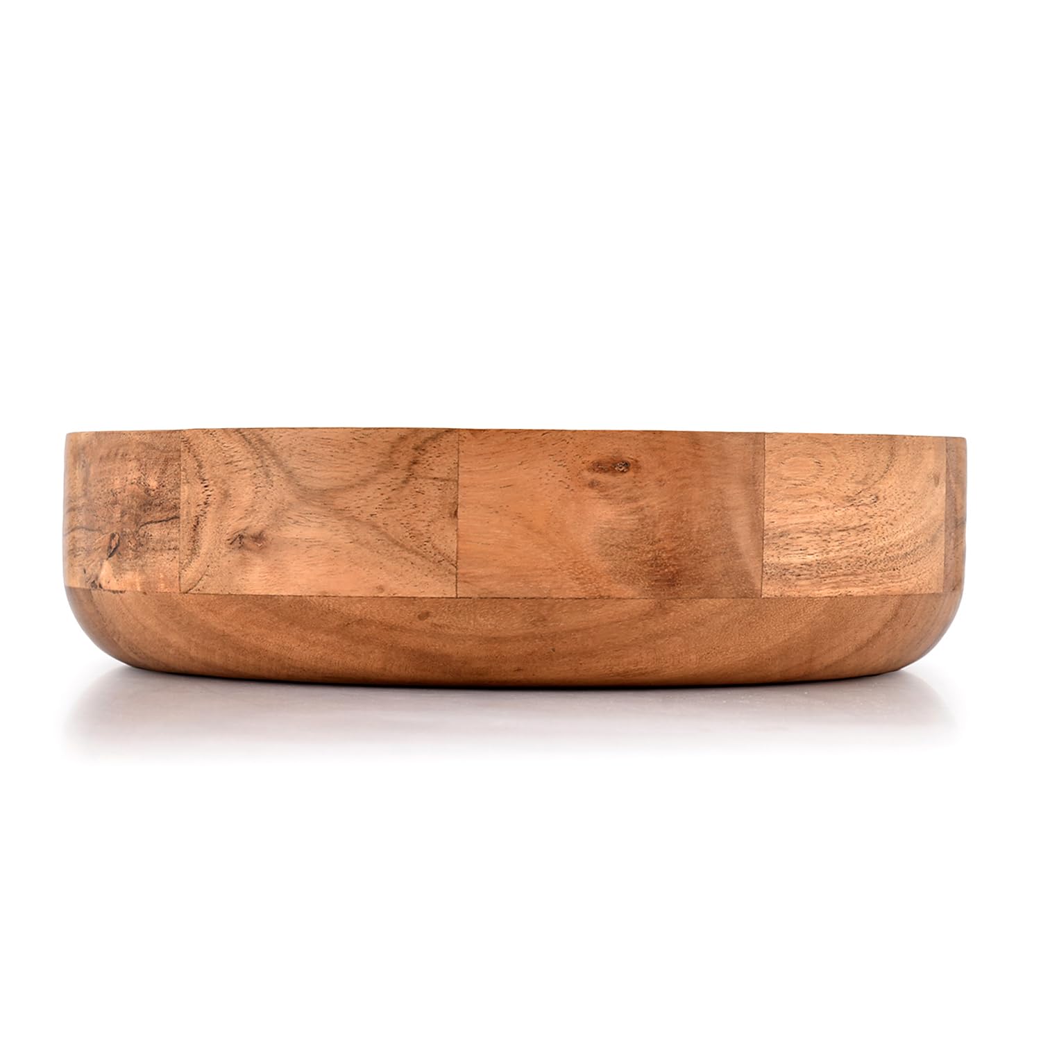 Kaizen Casa Wooden Round Shaped Serving Bowl For Fruit,Dessert Platter Tray Dish Kitchen Dining Fruit,Dessert,Snack - Image 2