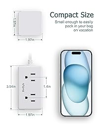 Flat Plug Power Strip 6 Ft, Ultra Flat Extension