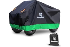 CoukouCover ATV Cover, Heavy Duty 300D Oxford Fabric Durable Waterproof, Outdoor 4 Wheel Cover, All Weather Wind and UV Protection for Polaris, Kawasaki, Honda, Yamaha (XXXL 100" Green)