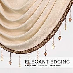 ELKCA Thick Chenille Window Curtains Valance for