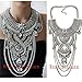 Santfe Fashion Vintage Silver Gold Long Boho Statement, Silver, Size No Size