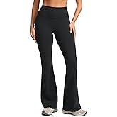 INGIA Womens High Waist No Front Seam Scrunch Butt Flare Leggings Workouts 31 Inches V-Back Bootcut Gym Yoga Pants