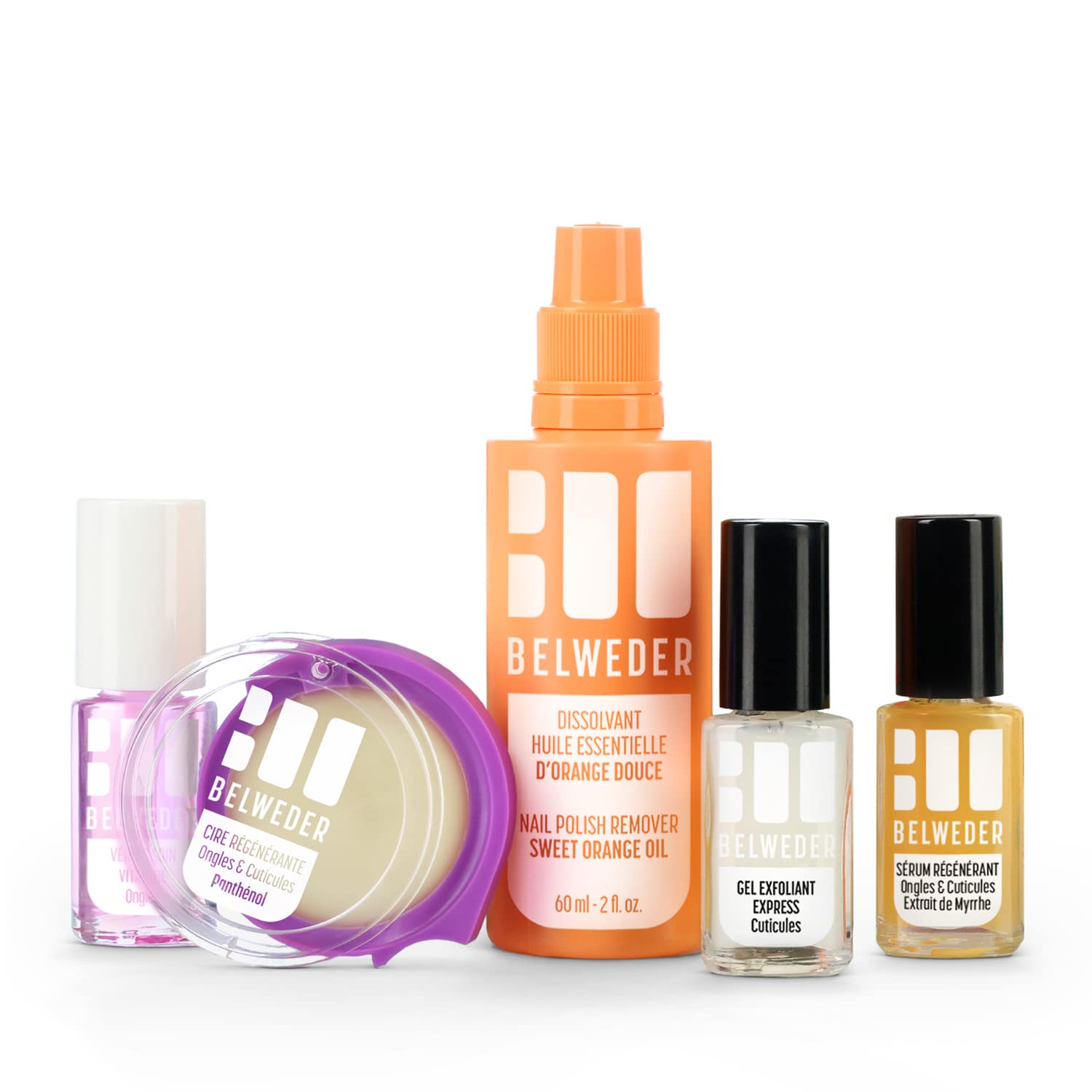 BELWEDER - Nail Care Kit: SOS Damaged Nails - 7.5 ml Regenerating Serum + 7.5 ml Express Exfoliating Gel + 5.5 ml Regenerating Wax + 7.5 ml Fortifying Nail Polish + 60 ml Gentle Remover