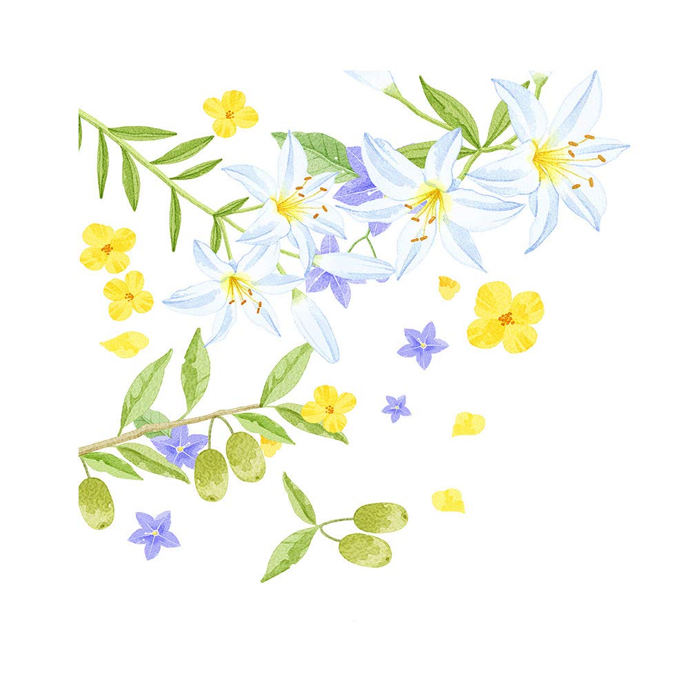 Frosted Cling Screen Translucent Window Glass Film Sticker for Bathroom Living Room 60cm x 58cm - Fresh Green Yellow Purple Flower