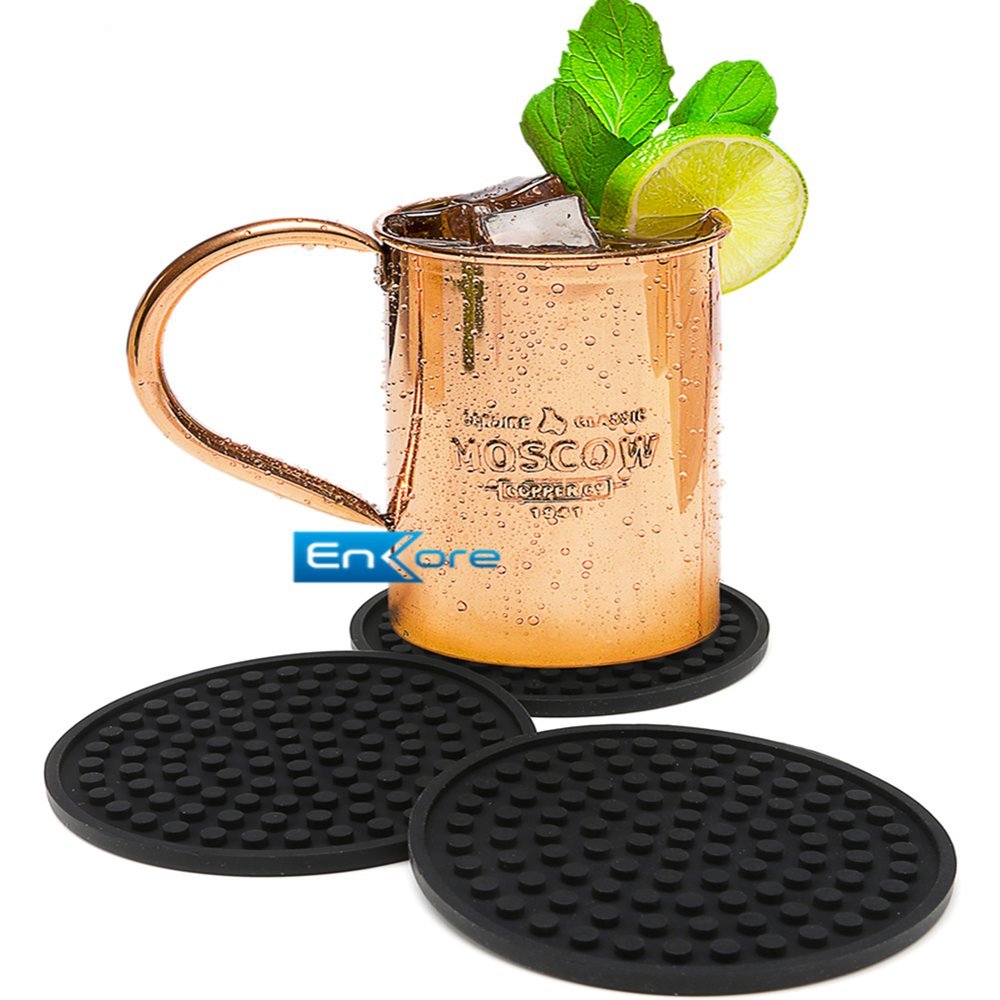Coasters For Drinks 4 Pack - Deep Tray Design Keep Water Or Stain OFF Your Table, Suitable To All Furniture Types Like Wood, Stone, Metal