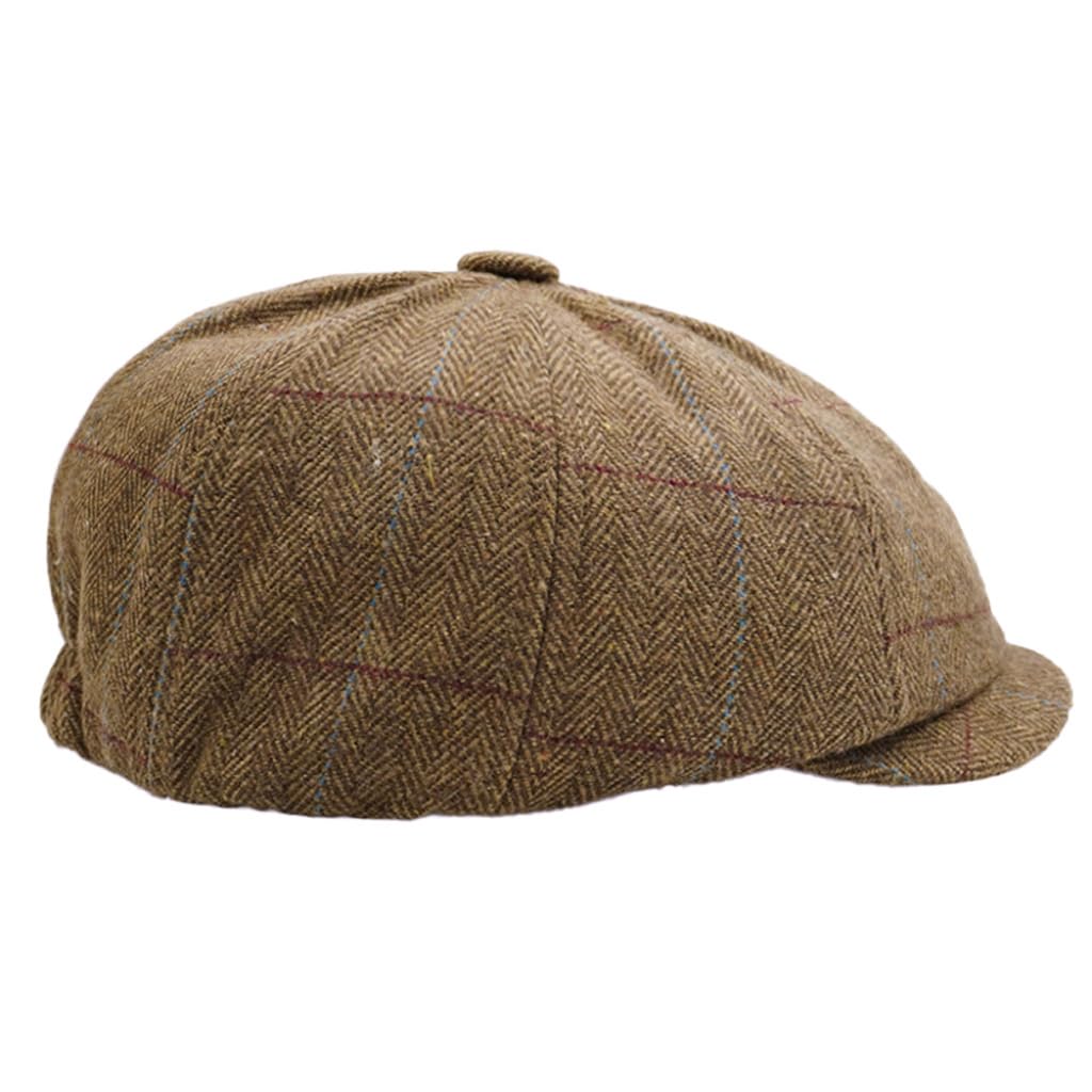 Charmylo Newsboy Cap Gatsby Baker Boy Hat Flat Caps Tweed Adjustable Peaky Herringbone Cloth Cap Hat