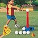 Tee-ball Sport Set - 6 Balls and 1 Soft Ball with Bat & Glove to Develop Baseball & Softball Skills - Primary Color Set for Kids in Carry Case