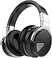 COWIN E7 Active Noise Cancelling Bluetooth Headphones with Microphone Hi-Fi Deep Bass Wireless Headphones Over Ear, Comfortable Protein Earpads, 30 Hours Playtime for Travel Work TV Computer - Black