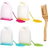 Silicone Tea Infuser, 4 Pack Loose Leaf Tea Filter Bags Strainer with Spoon