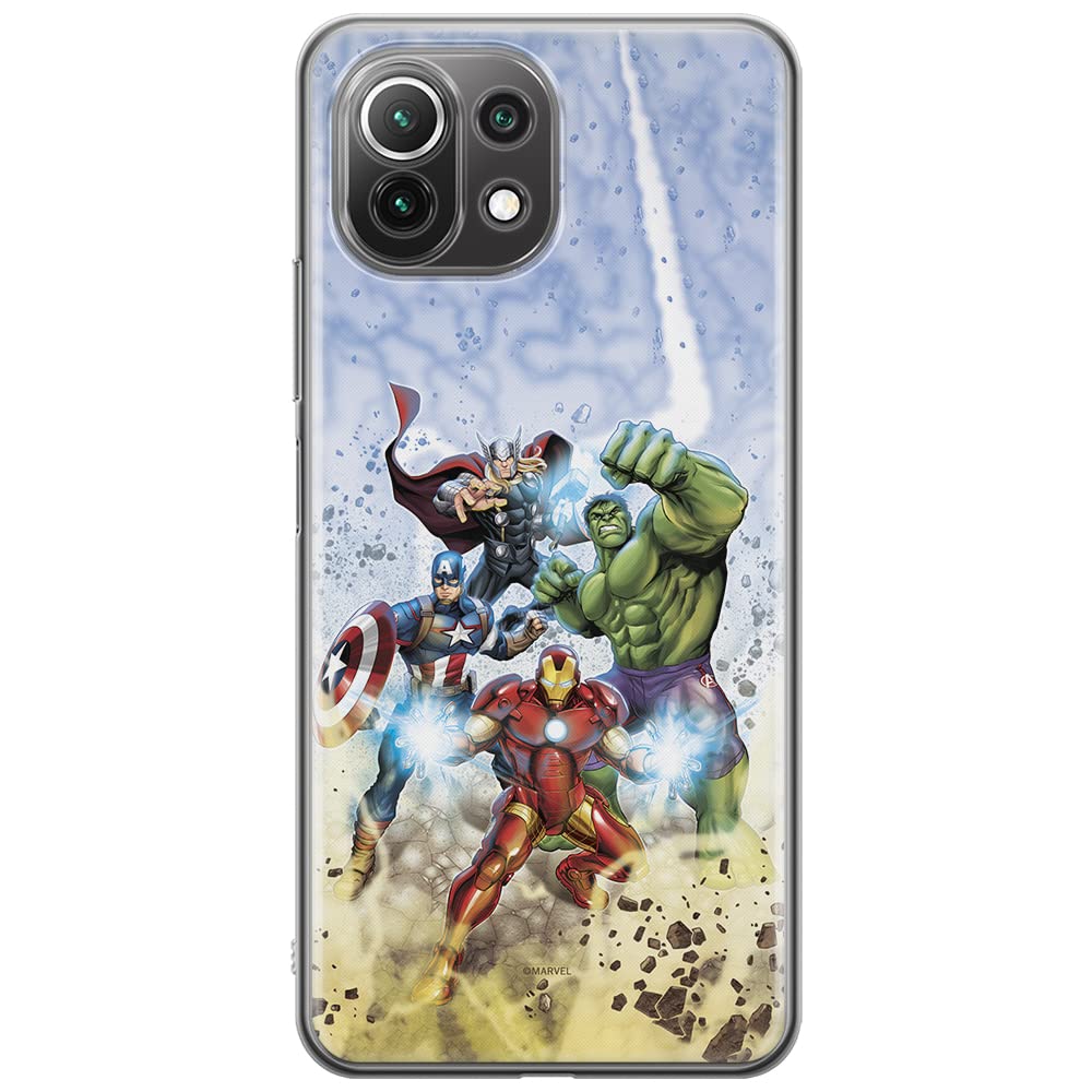 ERT GROUP mobile phone case for Xiaomi 11 Lite 4G/5G original and officially Licensed Marvel pattern Avengers 003, case made of TPU