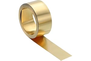 MECCANIXITY Brass Sheet Roll, 0.1 x 15 x 3000mm(TxWxL) Metal Flashing Brass Foil Roll for Crafting, Electrical DIY Projects R