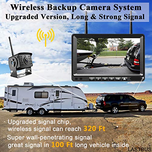 Digital Wireless Backup Camera System, LASTBUS Waterproof Night Vision